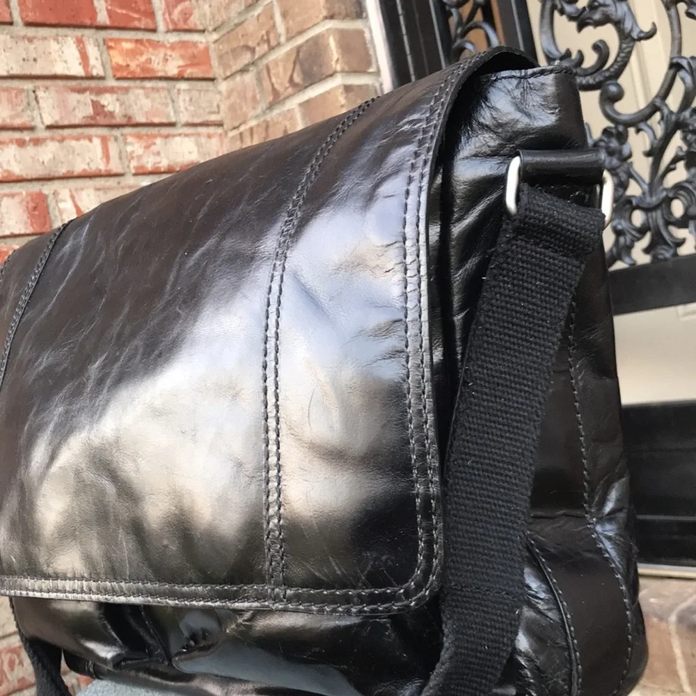 🚨B2G1 FOSSIL Black Pewter Briefcase Bag
